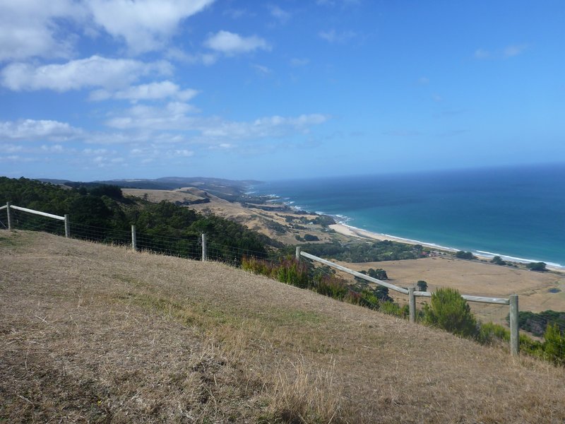 The view is beautiful looking east up the coast from Marriner's Lookout.