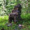 The remnants of the fireplace at the Plaza Lake Guard Station still stand. Photo by Cameron Brown.