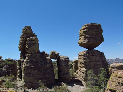 Big Balanced Rock stands precariously in Chiricahua National Monument.