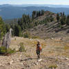Elizabeth descends the Pyramid Peak - Rocky Canyon Trail.
