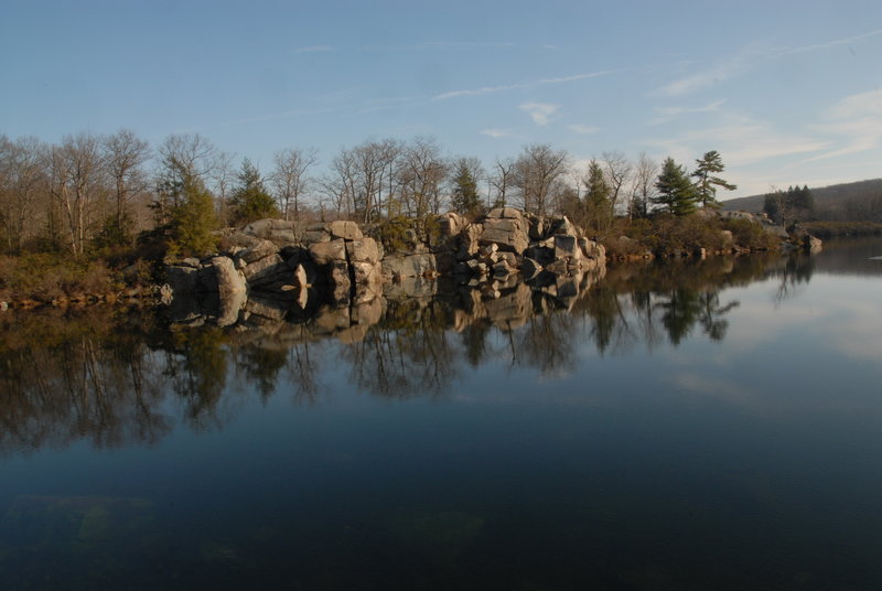 Meadow Lake glimmers in the evening light in Harriman State Park.