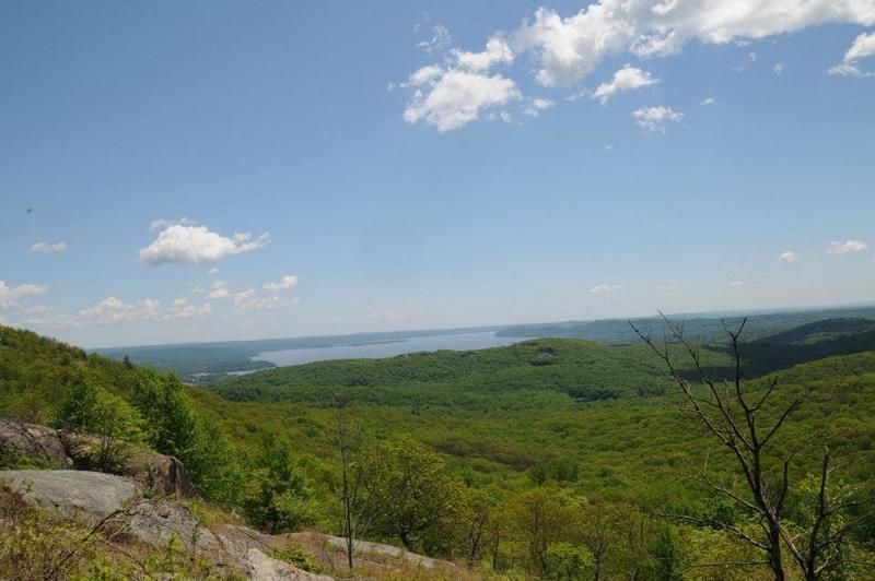 Look southeast from the Timp - Torne Trail for a gorgeous view of the Hudson River.