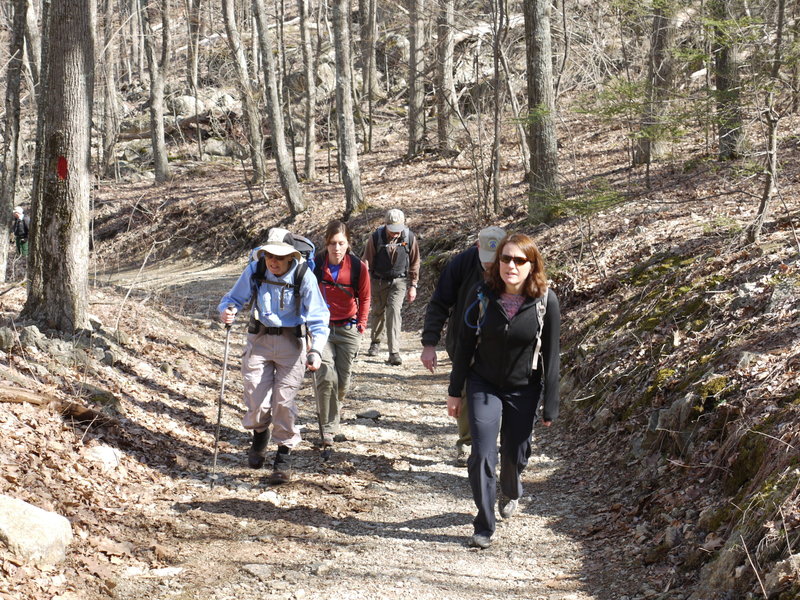 Our group climbs to the top of Spy Rock Road.