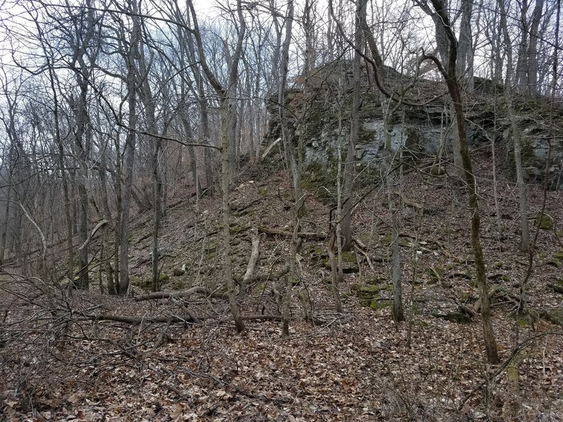 There are more bluffs just south of Bass Creek. You can see more during times when the foliage is down.