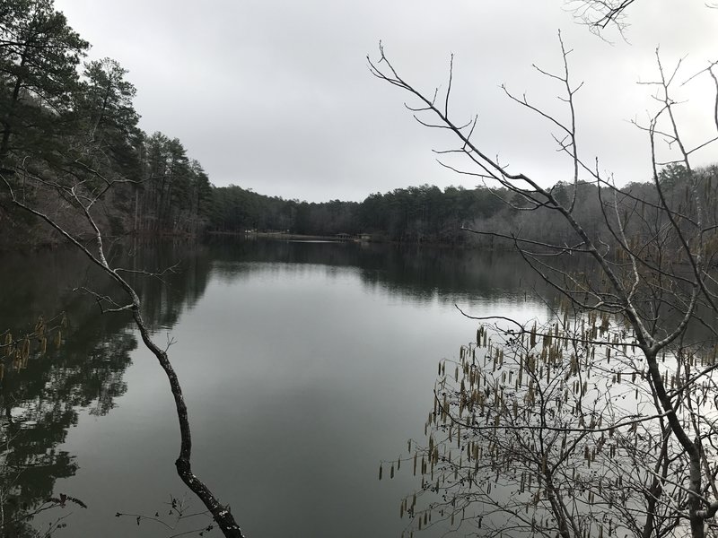 The Yellow Trail follows the southwest bank of Tranquility Lake.