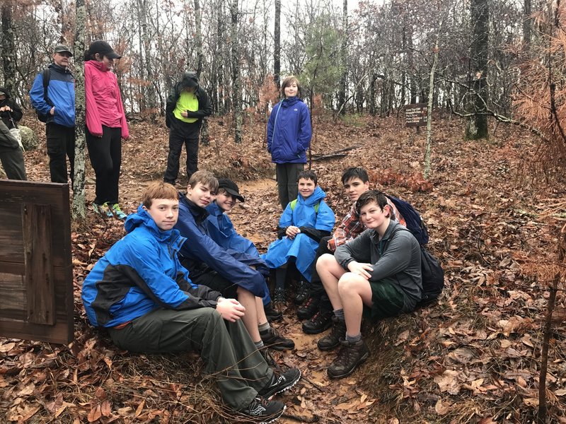 At 17 miles into our hike, the scout troup stops for a rest.