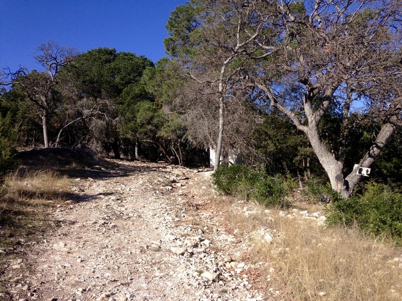 The second entry point to the Boot Trail is located on a moderate climb.