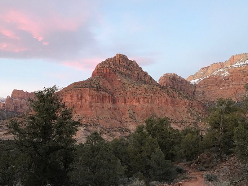 Red Butte stands prominently on the Chinle Trail, Zion National Park.