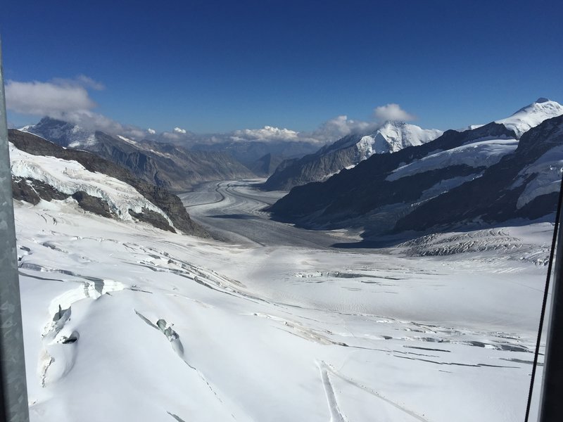 From Jungfraujoch, look south to enjoy this view out over Aletsch Glacier.