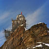 Sphinx Observatory in Jungfraujoch stands anchored to the mountainside.