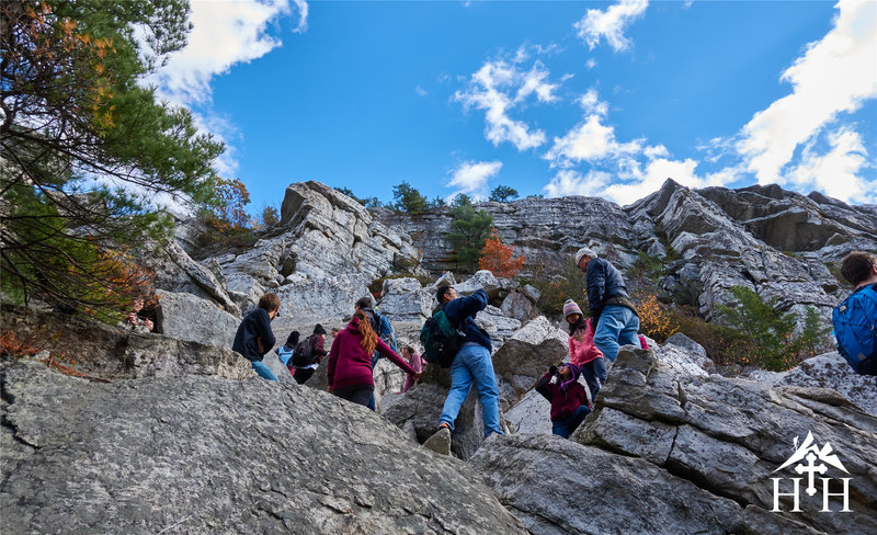 The scramble is often crowded, so take your time and be careful!