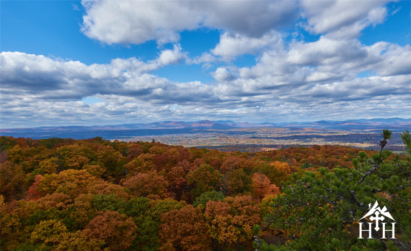 Vibrant leaves grace the view from the northern tip.