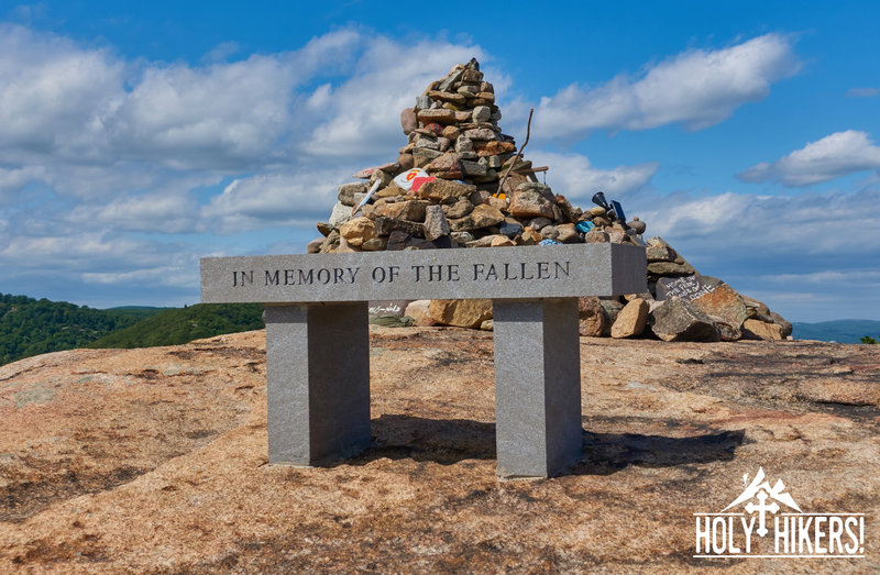 These huge stones were carried up the torne by veterans in memory of their fallen comrades.