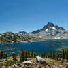 Thousand Island Lake shines a deep blue on the approach along the John Muir Trail.