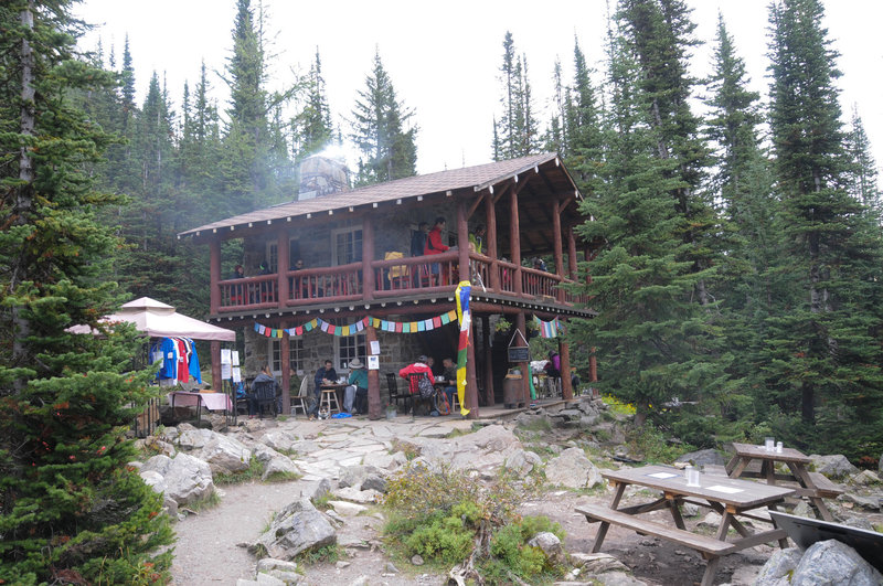 Come experience the super-cozy Plain of Six Glaciers Tea House in Banff National Park.