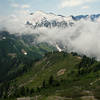 Ruth Mountain peeks through the clouds.