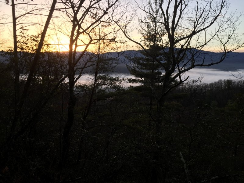 A sunrise and fog make for beautiful views over Unicoi County.