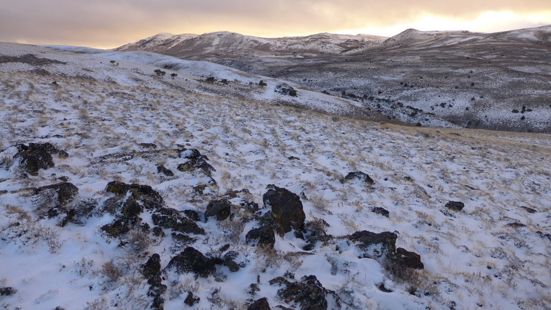 A view to the west of the plateau and Warner Peak on a chilly evening. Photo by Bob Lebens.