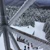 Wintertime ice can't obscure the gorgeous views from Hunter Mountain Fire Tower. Just be careful on the way up, as the steps can be slippery!