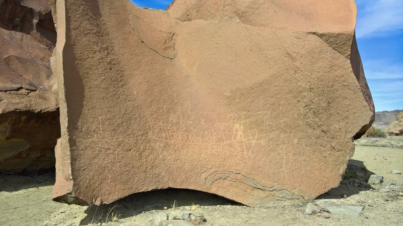 You won't need to look too hard to find petroglyphs in this area.