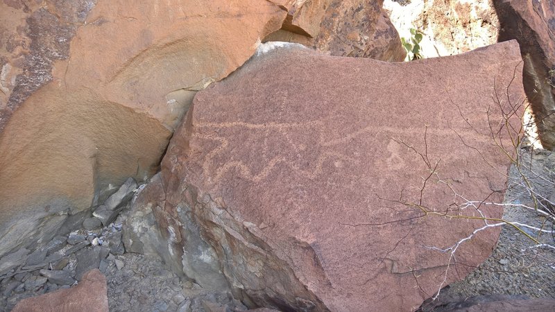 Petroglyphs are numerous in the rocky area above Indian Head.