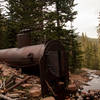 An old boiler rusts near an old mine along the Elk Park Trail.