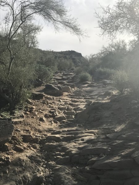 There's plenty of rock-staircase climbing along the Mormon Trail.