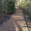 The Huck Finn Trail is a combination of gravel and dirt through here.