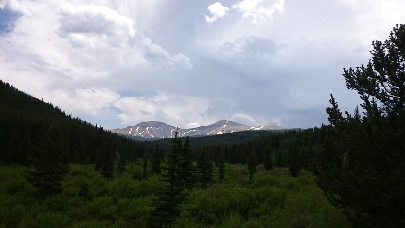 East and West Buffalo Peaks rise above the wilderness.