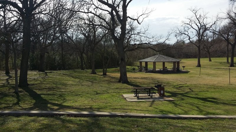 Foxboro Park Pavilion makes a lovely place to have a picnic along the Spring Creek Trail.