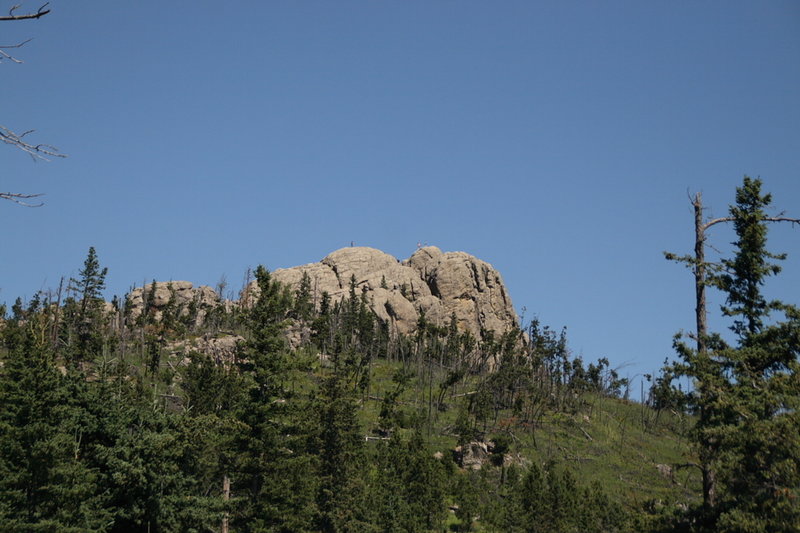 Little Devils Tower stands prominently on the hill above along the Harney Peak Loop.