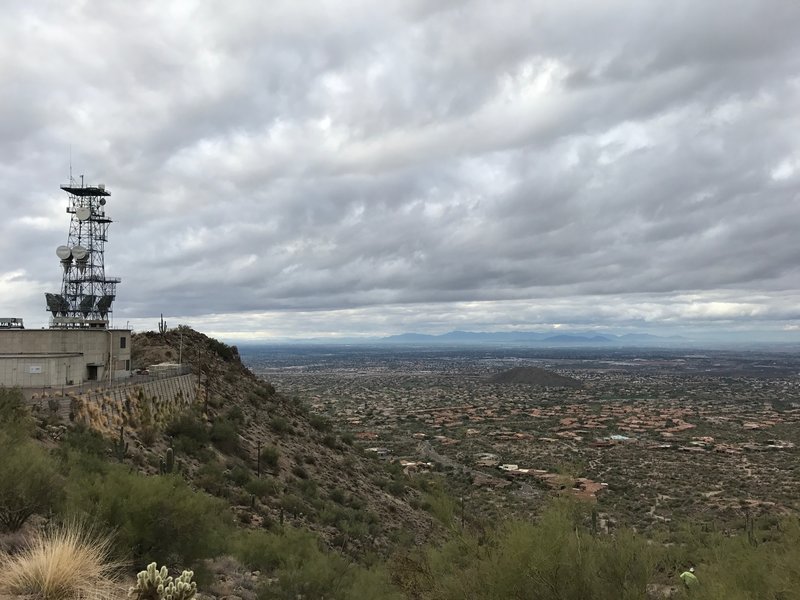 Enjoy this view from the top of the hill – that's the microwave tower to the left. It was kind of a cloudy day, but still good visibility.