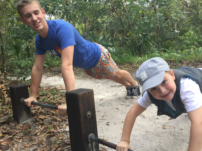 The exercise stations along the Hiking/Jogging Trail can be quite fun!