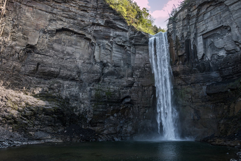 Taughannock Falls plummets over the sheer cliffside.