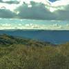 Santa Cruz Mountains with a glimpse of Lexington Reservoir, seen looking southwest from high on Kennedy Trail