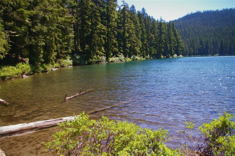 While the air may be warm, Lower Twin Lake makes for a cold summer swim.