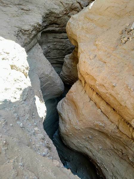 After climbing a ladder out of this slot canyon, this was the view back down.