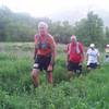 The group is still smiling coming out of Hope Campground at about mile 6.