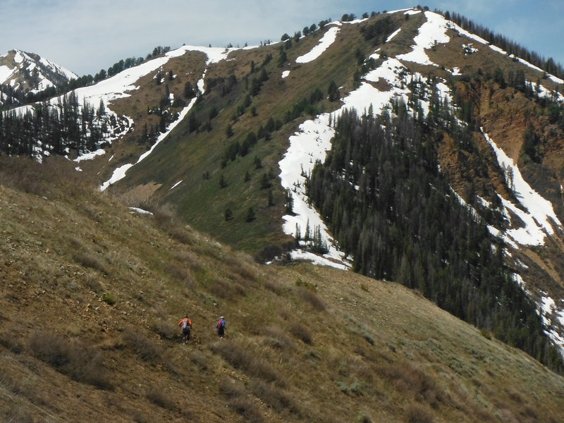 Racers drop down into Windy Pass just ahead!