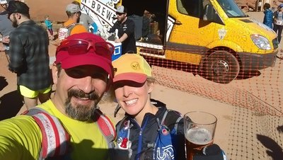 Andrean & Matt Olding end the race with a victory BEER!