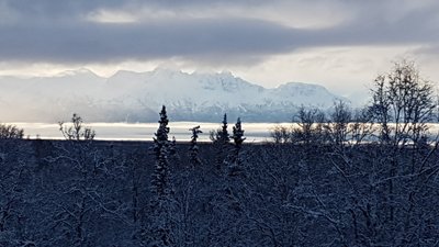 Clouds lift during an early morning on the Pioneer Loop.