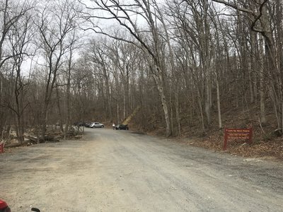 The main parking lot provides ample space to park.