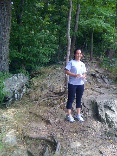 Smiles abound as we hike the Potomac Heritage Trail at Scott's Run Nature Preserve.