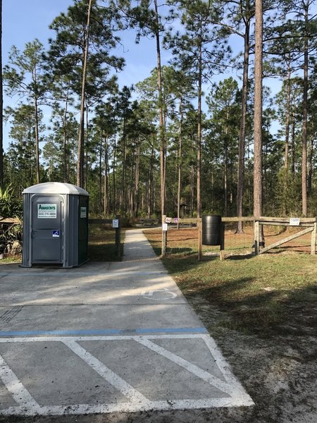 The trailhead sports ample parking and a porta-potty.