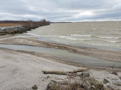 Strong winds make for a blustery day on the bay.