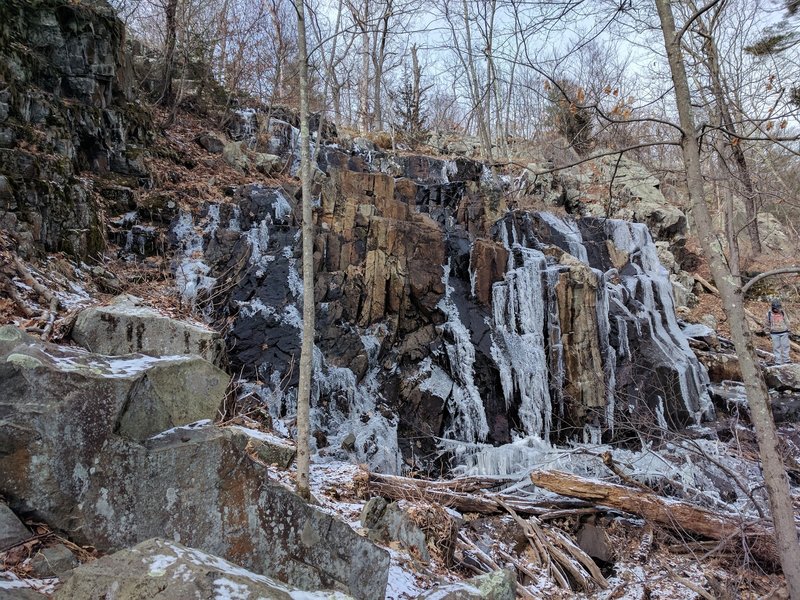 A frozen Cascade Falls makes for a beautiful wintertime reward at the trail's end.