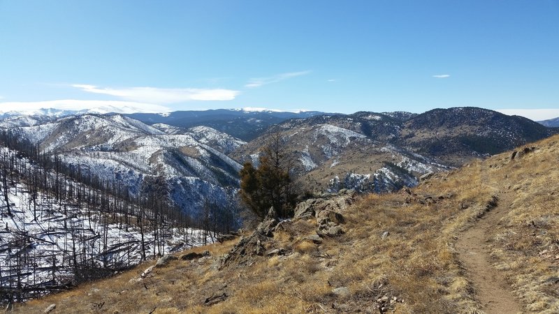 The view continues to be spectacular coming down from the summit of Mount McConnel.