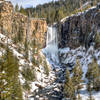 A snow-decorated Tumalo Falls is your wintertime reward along the North Fork Trail.