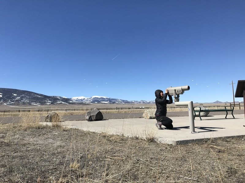 Use the telescope at the Viewing Pull-off for up-close views of the sandhill cranes.