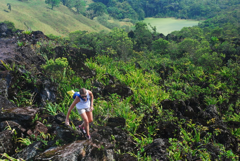 Navigate tricky lava rocks toward the end of the trail.